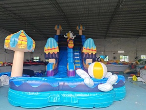Tongs en PVC de qualité commerciale pull popsicle videur toboggans gonflables en gros avec piscine d'eau pour <span class=keywords><strong>location</strong></span> de <span class=keywords><strong>vacances</strong></span> - Product Image 2