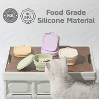 Bol d'eau pliable portable pour animaux de compagnie bol pliable en silicone pour chat et chien avec couvercle