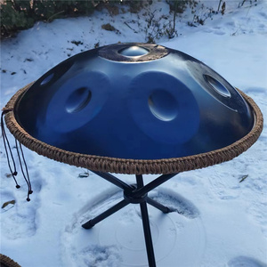 Tambor Handpan de 9 notas de color azul, acero inoxidable, 432 440 Hertz, imagen Real del producto, instrumentos personalizados, De Musique <span class=keywords><strong>Hand</strong></span> <span class=keywords><strong>Pan</strong></span> - Product Image 4