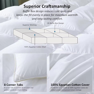 Piumino <span class=keywords><strong>Invernale</strong></span> di Qualità Alberghiera, Trapuntato e Caldo, Imbottito in Piuma d'Oca e d'Anatra per Letto <span class=keywords><strong>Matrimoniale</strong></span> - Product Image 3