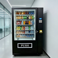 Distributeur automatique de boissons et de collations compact avec fenêtre transparente et options de paiement mobile