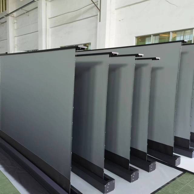 100 Inch Motorized Floor Rise up Projection Screen Pet Crystal CBSP Alr Projection Screen