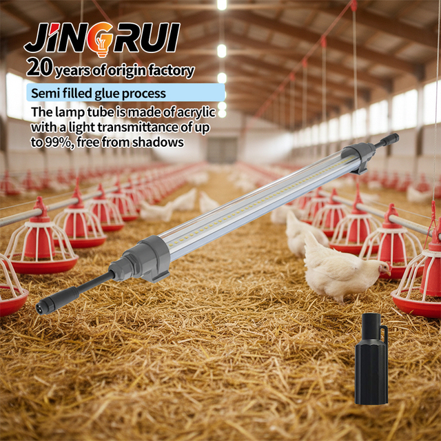 Dimmable Full Spectrum T6 LED Grow Light Tubes 2835 LED Chips Waterproof Flicker-Free Chicken Farm Poultry Warm White Lighting