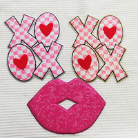 Patchs thermocollants personnalisés en gros pour la Saint-Valentin, grands nœuds en forme de cœur XOXO, broderie en chenille scintillante et sequins, sur mesure pour vêtements