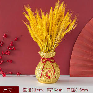 Jarrón de Resina Roja Kch con Símbolo Fu Dorado, Decoración para el Festival de Primavera, Adorno de Estilo Chino - Product Image 4