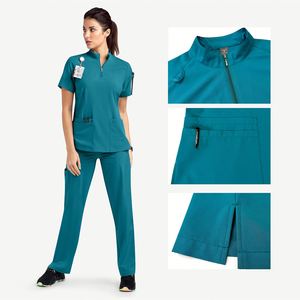 Nursing Uniform <b>Sets</b> for Women Men Scrubs <b>Set</b> Nurse Uniforms for Hospital <b>Doctor</b> Top & Pants with Multi Pocket Hospital Uniforms - Product Image 3