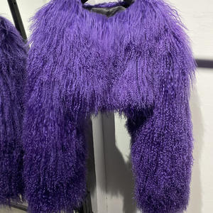 Manteau de fourrure de culture d'hiver pour femmes tendances de la mode fourrure de mouton mongol <span class=keywords><strong>gris</strong></span> respirant doublure en cachemire élégante teinte Parka crue <span class=keywords><strong>Trench</strong></span> - Product Image 6