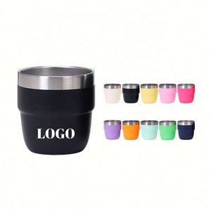 Nuevo en 2025: Vasos Apilables de Metal Reutilizables para Café/Vino de 4oz/6oz/8oz, Mini Vasos con Logotipo Personalizado, Libres de BPA - Product Image 1