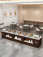 Kommerzieller doppelseitiger isolierter Metall buffet tisch Industrie design für Fast Food Serving Display Dining Malls Restaurants