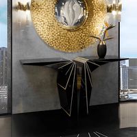 Table console moderne de luxe en marbre noir royal avec décoration d'entrée de haute qualité pour la maison ou l'hôtel pour le couloir et le salon