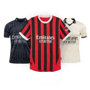 2024/2025 AC bóng đá mặc leao Ibrahimovic maillot chân Mens trẻ em tonali Milan áo bóng đá giroud pulisic màu đen bóng đá Áo sơ mi