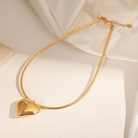 Collier pendentif cœur Hip Hop, bijoux de mode pour femmes, collier en acier inoxydable chromé