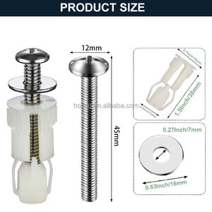 Kit de tornillos <span class=keywords><strong>para</strong></span> asiento de inodoro de acero inoxidable moderno Bisagras de fijación de <span class=keywords><strong>tapa</strong></span> de baño con diseño elegante - Product Image 4