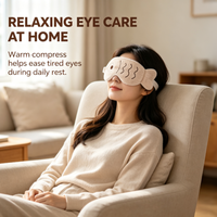 Masque oculaire chauffant au micro-ondes en lin avec motif d'animaux de dessin animé personnalisé, compresse chaude pour les yeux pour soulager la fatigue oculaire et favoriser le sommeil