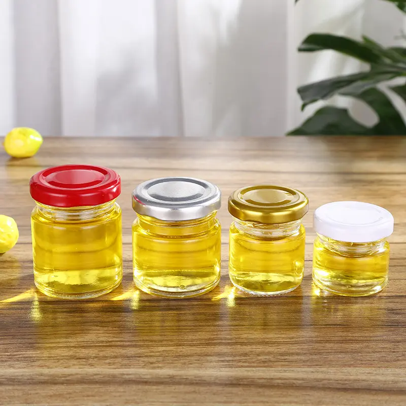 Wholesale 25Ml 35Ml 50Ml 75Ml 100Ml Round Squareclear Honey Glass Bottle With Honey Dipper Pote De Vidro