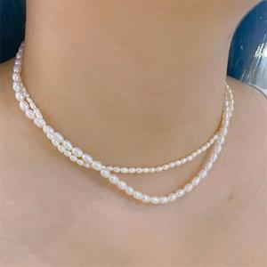Collier en perles d'eau douce de Zhuji, forte luminosité, pour Xiaomi, simple, boucle en argent pur S925, chaîne de clavicule pour bébé de 3 à 6 mois - Product Image 2