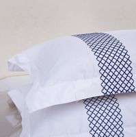 Draps d'hôtel de luxe Queen King Size blanc 100 coton 300TC 80S ensemble de literie d'hôtel brodé