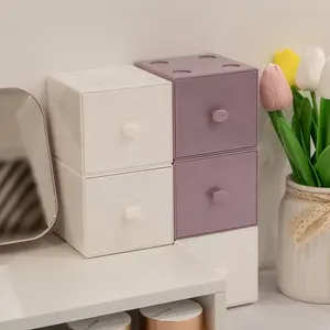 Building Blocks Multifunction Plastic Jewelry Sundries Stationery Organizer Stackable Storage Box With Front Opening