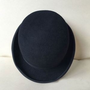 High Quality Wool Felt Hat Unisex Black Vintage 100 Wool Bowler Hat - Product Image 4