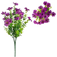 Fleurs artificielles d'eucalyptus violettes résistantes aux UV, verdure artificielle protégée contre les UV pour la décoration de jardinières extérieures
