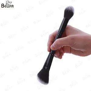 Customized logo double-headed high-gloss repair brush Soft Nylon Hair Double End Foundation Blush Powder Brush