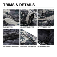 Veste de ski imperméable et coupe-vent ALPINE PRO pour homme, 10 000 mm, coutures thermosoudées, ventilation, poche Lift Pass, jupe de ski amovible, hiver