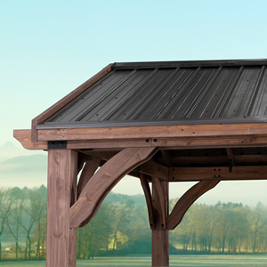 Kits de système de toit à persiennes étanches Gazebo extérieur en bois plastique Jardin WPC Pergola en bois - Product Image 2