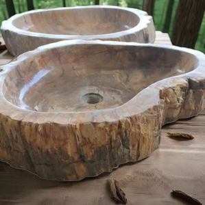 Outdoor Natural River Stone Hand Wash <b>Basin</b> and Sink Oval Traditional Design Dark Grey Custom Size Bathroom & Kitchen Use - Product Image 5