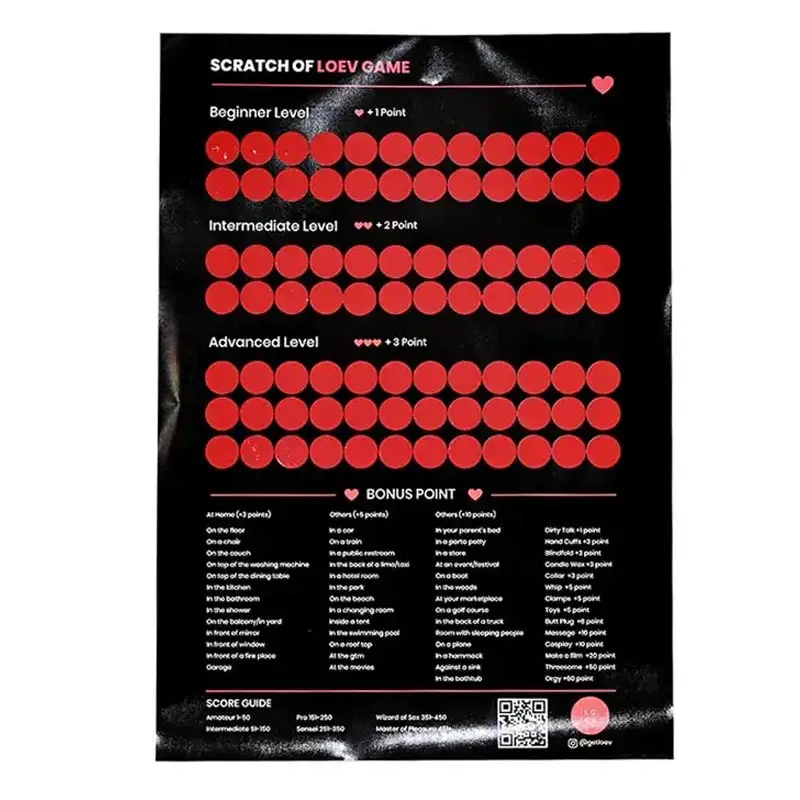 Custom Adult Sex Scratch Off Poster For Love Game Playing Date Night Scratch Poster Creative Gift Party Games For Couple