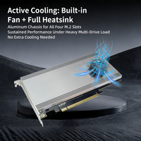 고속 NVMe 스토리지 확장 솔루션 PCIe4.0 X8 4포트 M.2 카드 IX8024 칩셋 서버 AI 워크스테이션 영상 편집 16GT/s