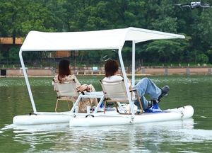 Catamarán Inflable con <span class=keywords><strong>Pedales</strong></span> para 2 Personas, con Tabla de SUP Inflable, Bote Inflable Eléctrico con Marco de SUP para Pesca - Product Image 6