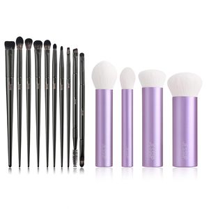 Per Jessup elegante ombretto nero e viso Kabuki Set di pennelli trucco 10 pezzi T337 e T517 Set di pennelli per evidenziatori e Blending