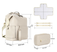 Sac à dos pour couches, sacs à couches en cuir imperméables avec station de change pour bébé, sac à dos de voyage tendance pour maman et papa