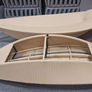 Di lusso in alluminio spiaggia <span class=keywords><strong>mare</strong></span> in alluminio piscina <span class=keywords><strong>lettino</strong></span> da sole bianco a forma di Rattan sedia da esterno piscina foglia <span class=keywords><strong>lettino</strong></span> - Product Image 4