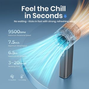 Ventilador de Mano Portátil Recargable por USB con Pantalla LED Digital Personalizada, 2000mAh, Mini Ventilador de Escritorio con Base para Mesa - Product Image 2