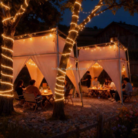Tente de camping pyramidale en toile de coton 1200D, double couche, quatre saisons, design Glamping, portable, grande auvent pare-soleil pour l'extérieur