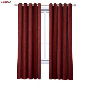 wholesale faux linen blackout curtain for the living room luxury