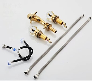 Grifo de Agua Creativo con Diseño de Delfín, de Latón con Manija de Bola de Cristal, de Sobremesa, con 3 Orificios, Válvula de Cerámica de Doble Función, Mezclador Independiente para Lavabo de Sala de Estar - Product Image 5