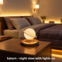 Lampe de nuit LED flottante en forme d'anneau de Saturne, esthétique astronomique, ambiance chambre à coucher