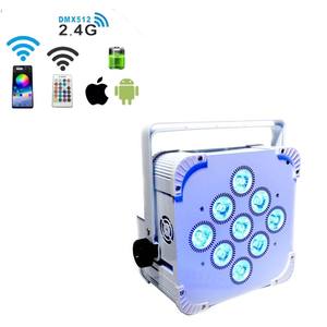 Lumière de scène LED RGBWAUV 6 en 1, contrôle sonore DMX, alimentation par batterie, lumière sans fil pour DJ, discothèque, bar, spectacle, soirée, boîte de nuit - Product Image 2