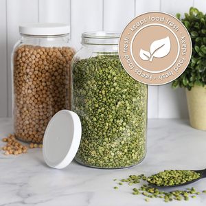 YOLOWE HOME Tarro <span class=keywords><strong>de</strong></span> <span class=keywords><strong>vidrio</strong></span> extra grande <span class=keywords><strong>de</strong></span> <span class=keywords><strong>1</strong></span> galón con tapa hermética <span class=keywords><strong>de</strong></span> boca ancha Contenedor <span class=keywords><strong>de</strong></span> alimentos seguro para fermentación y decapado - Product Image 5