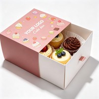Boîte en carton personnalisée en gros pour desserts, pâtisseries, emballages de boulangerie, boîte cadeau de haute qualité pour gâteaux, boîte à gâteaux à l'encre de soja
