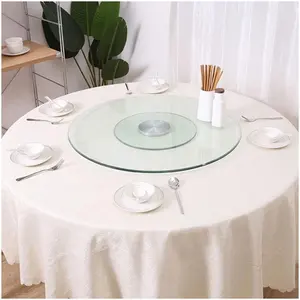 60cm 23.6inch Tempered Glass Lazy Susan Turntable Round Tabletop Rotating Serving Tray For Dining Table