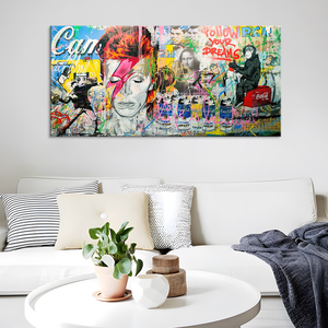 لوحة جدارية Banksy من القماش الكتاني لفن جوريلا الشارع رسم جرافتيي لوحات قماشية كبيرة لغرف المعيشة وغرف النوم ديكورات للمنزل مودرن - Product Image 5