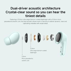 Audífonos Inalámbricos MIJIA Buds 6 Tipo-C, Controladores Duales Intrauditivos, Cancelación Activa <span class=keywords><strong>de</strong></span> Ruido, Batería <span class=keywords><strong>de</strong></span> Larga Duración, IP54, Bluetooth - Product Image 4