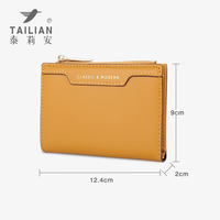 Dompet Kartu Ultra Tipis Bergaya Vintage Terbaru, Dompet Zipper Pendek Portabel Multi-Fungsi