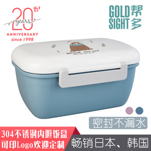 Bangduo Stainless Steel Bento <b>Box</b> 304 With Plastic Lid Cartoon Design For Students Lunch <b>Storage</b> - Product Image 5