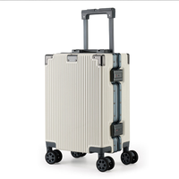 Valise en aluminium légère et étanche avec roues universelles silencieuses, coque renforcée, fermeture éclair anti-explosion et antivol