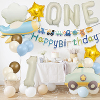 Ballons en aluminium rose mat 2026 Pastel pour bébé fille, thème Dinosaures et Ours, pour décoration de fête 1er anniversaire et baby shower