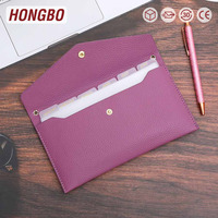 Hongbo Meilleure vente 10 couleurs prêt en cuir de galet pochette portefeuille avec bracelet disponible pour les enveloppes à onglets pour la budgétisation